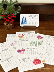 Timeless Seed Calendar 2027 — botanical monthly cards
