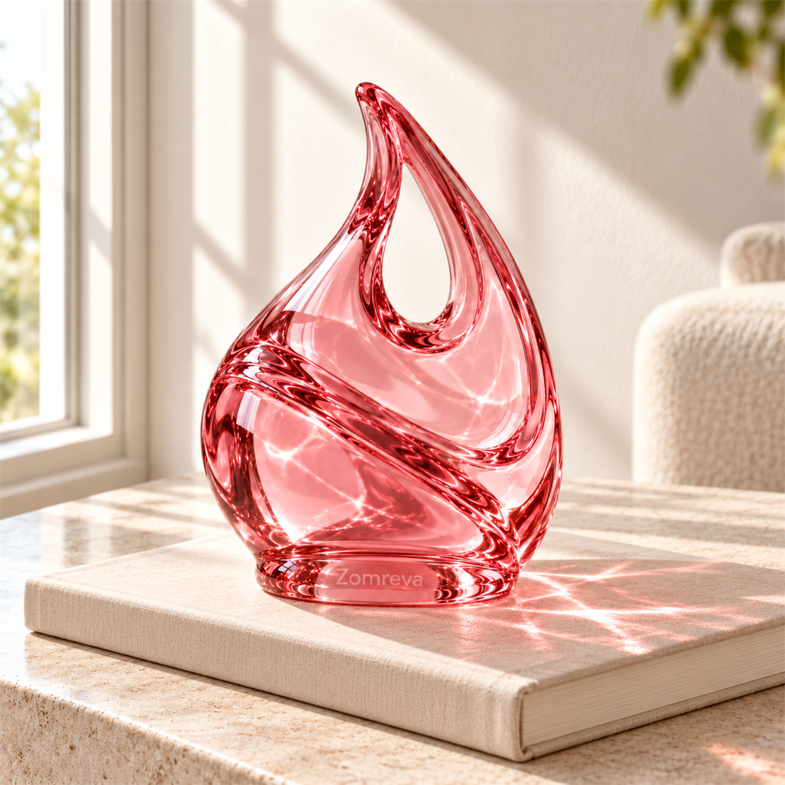 Zomreva Rose Flame Decorative Sculpture alternate angle view